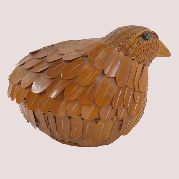 Vintage 1970s Chicken Baskets 3 Turkey Chick Calico Floral Wicker Lace Quilting - Picture 14 of 16